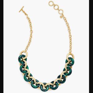 Talbots Green Marbled Resin Short Links Necklace